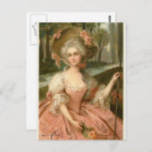 Victoriaans Roos Lady Briefkaart (Voorkant / Achterkant)