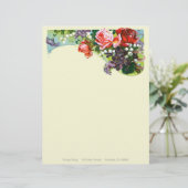 Victoriaans Roos ~ Letterhead Briefhoofd Ontwerp (Staand voorkant)