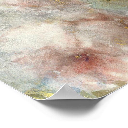  Victoriaans Roos met gouden accenten Poster (Hoek)