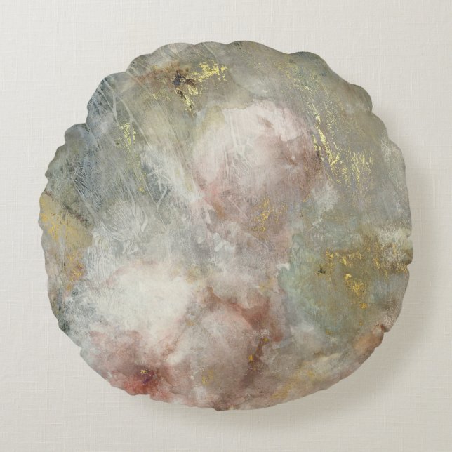  Victoriaans Roos met gouden accenten Rond Kussen (Voorkant)