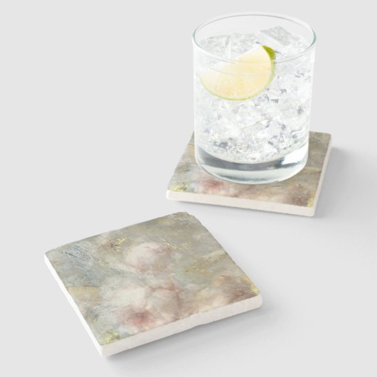  Victoriaans Roos met gouden accenten Stenen Onderzetter (Zijkant)