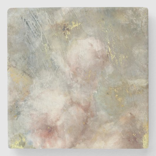  Victoriaans Roos met gouden accenten Stenen Onderzetter (Voorkant)