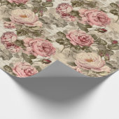 Victoriaans Roos ontkoppeling van Floral Ephemera Cadeaupapier (Hoek)