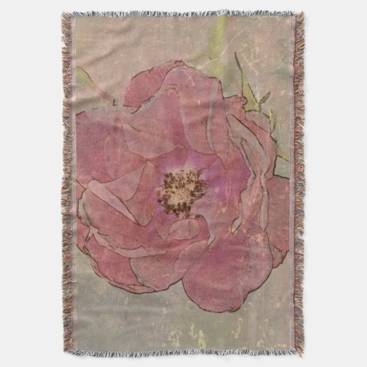 Victoriaans  Roos ontwerp - Drijvende mandje Deken (Voorkant Verticaal)