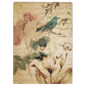 Victoriaans Roos Parijs Scripts franse vogelbotani Klembord (Achterkant)