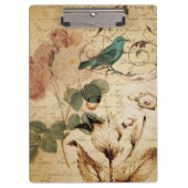 Victoriaans Roos Parijs Scripts franse vogelbotani Klembord (Voorkant)