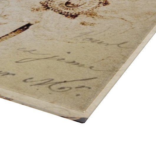 Victoriaans Roos Parijs Scripts franse vogelbotani Snijplank (Hoek)