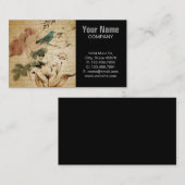 Victoriaans Roos Parijs Scripts franse vogelbotani Visitekaartje (Voorkant / Achterkant)