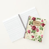  Victoriaans roos patroon aangepaste naam Notitieboek (Binnen)