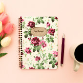 Victoriaans roos patroon aangepaste naam Notitieboek