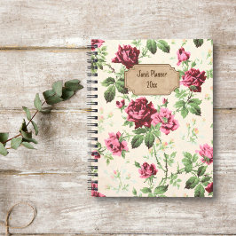  Victoriaans roos patroon aangepaste naam Planner