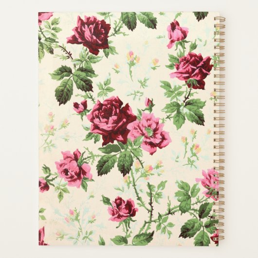  Victoriaans roos patroon aangepaste naam Planner (Achterkant)