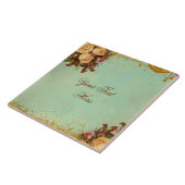 Victoriaans Roos - Persoonlijke kunststapel Tegeltje (Zijkant)