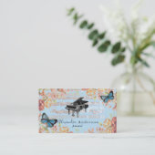 Victoriaans Roos  Pianoblauw Visitekaartje (Staand voorkant)