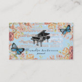 Victoriaans Roos  Pianoblauw Visitekaartje (Voorkant)