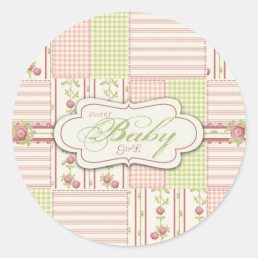 Victoriaans Roos Quilt Sticker 2 (Voorkant)