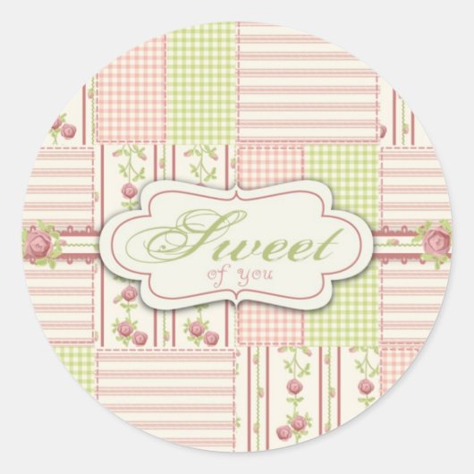 Victoriaans Roos Quilt TY Sticker (Voorkant)