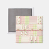 Victoriaans Roos Quiltmagneet Magneet (Voorkant / Achterkant)