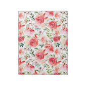 Victoriaans Roos Reverie: Klassieke Floral Patrone Notitieblok (Linkerzijde)