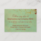 Victoriaans Roos-swirls & Splatter-standaard voor  Visitekaartje (Achterkant)