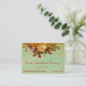 Victoriaans Roos-swirls & Splatter-standaard voor  Visitekaartje (Staand voorkant)