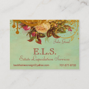Victoriaans Roos-swirls & Splatter Standard Biz-ka Visitekaartje
