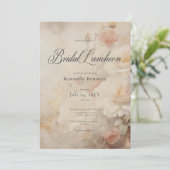  Victoriaans Roos Tuin Bruidslunch Kaart (Staand voorkant)