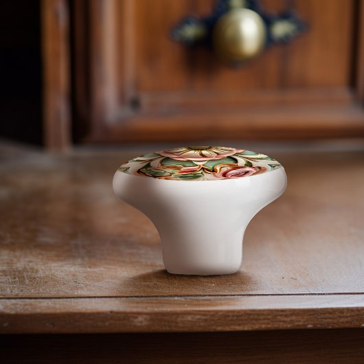Victoriaans Roos Tuin Keramische Knob Pull Knop