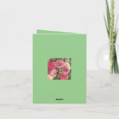 Victoriaans Roos Tuin - Pastel Roze Bloomen Kaart (Achterkant)