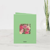 Victoriaans Roos Tuin - Pastel Roze Bloomen Kaart (Achterkant)