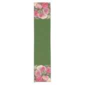 Victoriaans Roos Tuin - Pastel Roze Bloomen Korte Tafelloper (Voorkant)