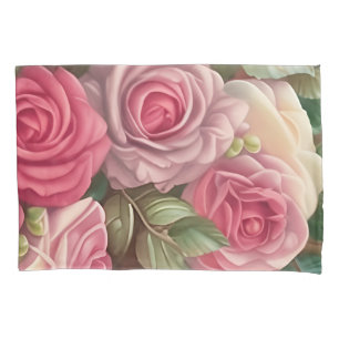 Victoriaans Roos Tuin - Pastel Roze Bloomen Kussensloop
