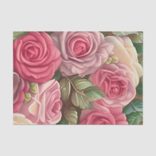 Victoriaans Roos Tuin - Pastel Roze Bloomen Tissuepapier