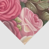 Victoriaans Roos Tuin - Pastel Roze Bloomen Tissuepapier (Detail)
