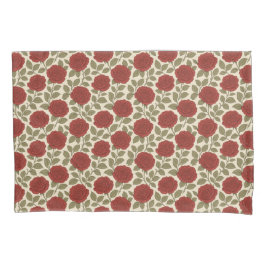 Victoriaans Roos Tuin Rode Bloempatroon Kussensloop