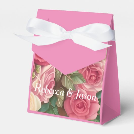 Victoriaans Roos Tuin - Wedding Bouquet Favor Box Bedankdoosjes (Voorkant Zijde)