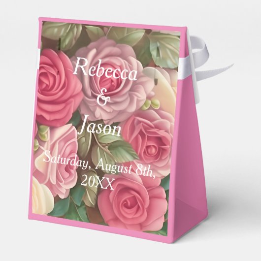 Victoriaans Roos Tuin - Wedding Bouquet Favor Box Bedankdoosjes (Achterkant)