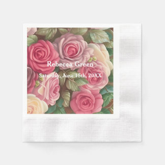 Victoriaans Roos Tuin - Wedding Bouquet Servet