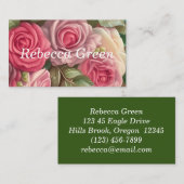 Victoriaans Roos Tuin - Wedding Bouquet Visitekaartje (Voorkant / Achterkant)