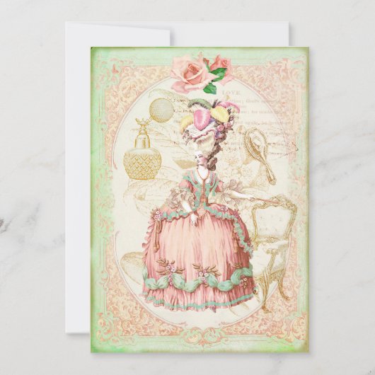 Victoriaans Roos - uitnodiging op zaterdag (Voorkant)