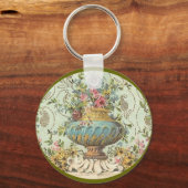 Victoriaans Roos Vase Sleutelhanger (Voorkant)