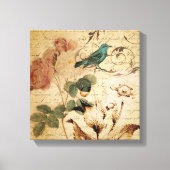 Victoriaans roos vogel Paris Franse Botanical Canvas Afdruk (Voorkant)
