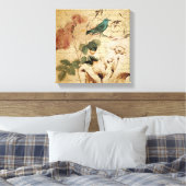 Victoriaans roos vogel Paris Franse Botanical Canvas Afdruk (Insitu (Slaapkamer))