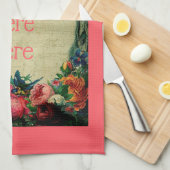 Victoriaans roos voor katten en vellen florale vin theedoek (Quarter Fold)