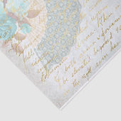 Victoriaans Roos voor papierventilator turquoise Tissuepapier (Detail)