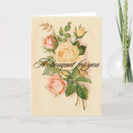 Victoriaans Rose Bouquet Birthday Kaart