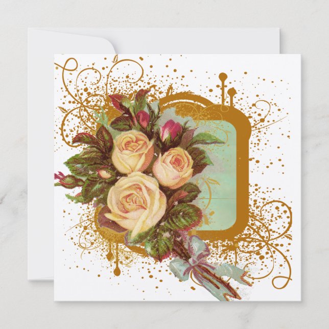Victoriaans Rose Frame Vierkant (Voorkant)
