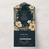 Victoriaans Royal Elegance bruiloft All In One Uitnodiging (Binnen)