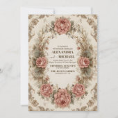 Victoriaans Royal Elegance bruiloft Kaart (Voorkant)