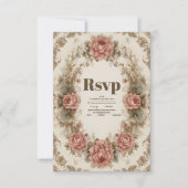 Victoriaans Royal Elegance bruiloft RSVP Kaartje (Voorkant)